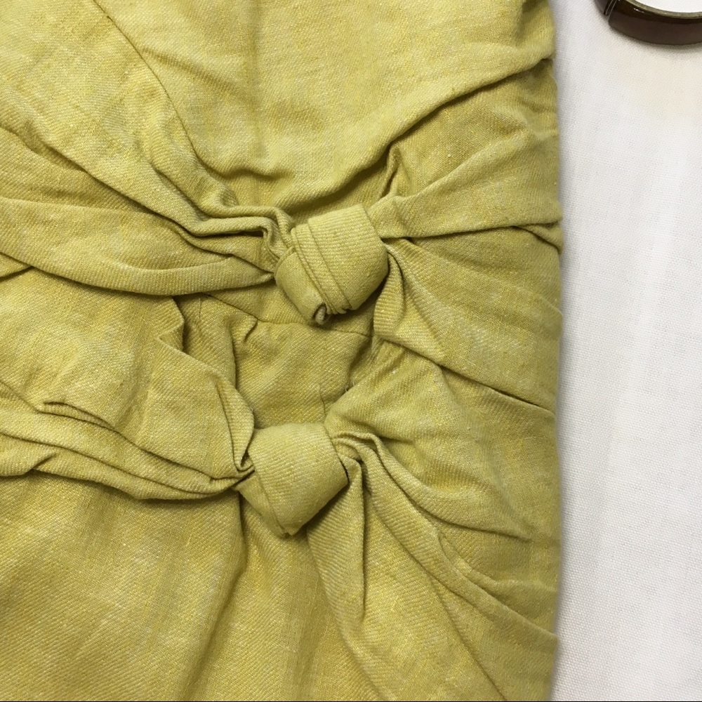 Nordstrom Taylor Linen Citron Green Dress, sz 2 - Picture 4 of 8
